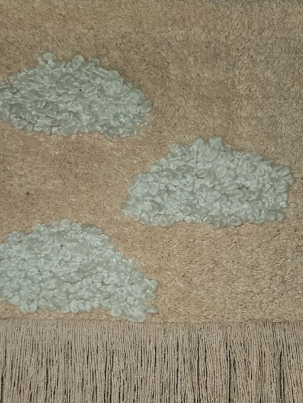 Plush Pink Cloud Wall Hanging with Fringe